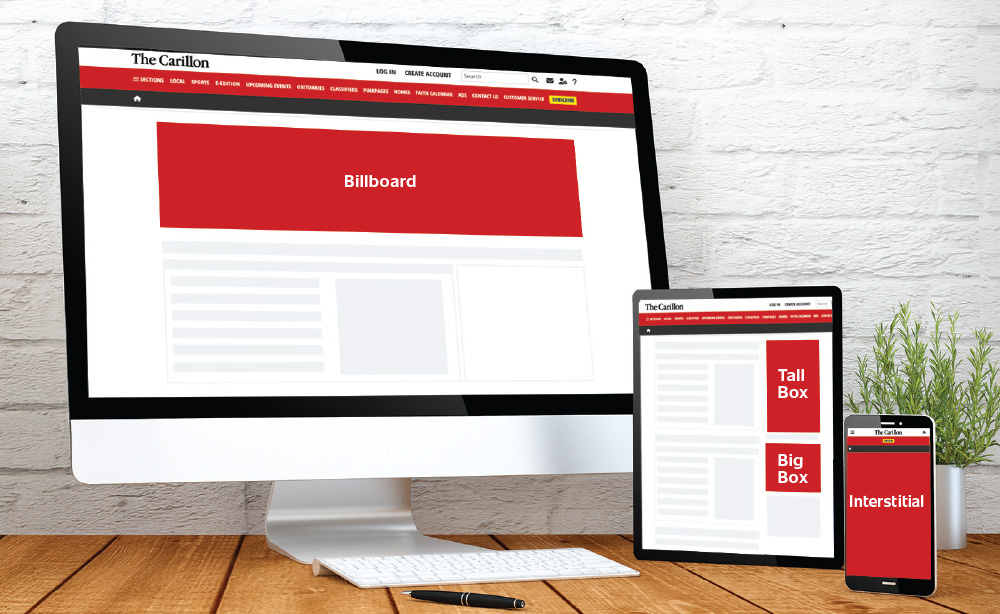 The Carillon mobile and desktop ad units
